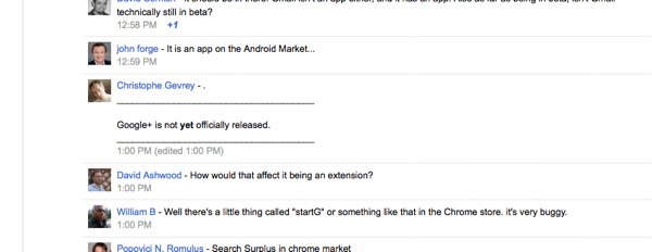 Google Plus Commenter